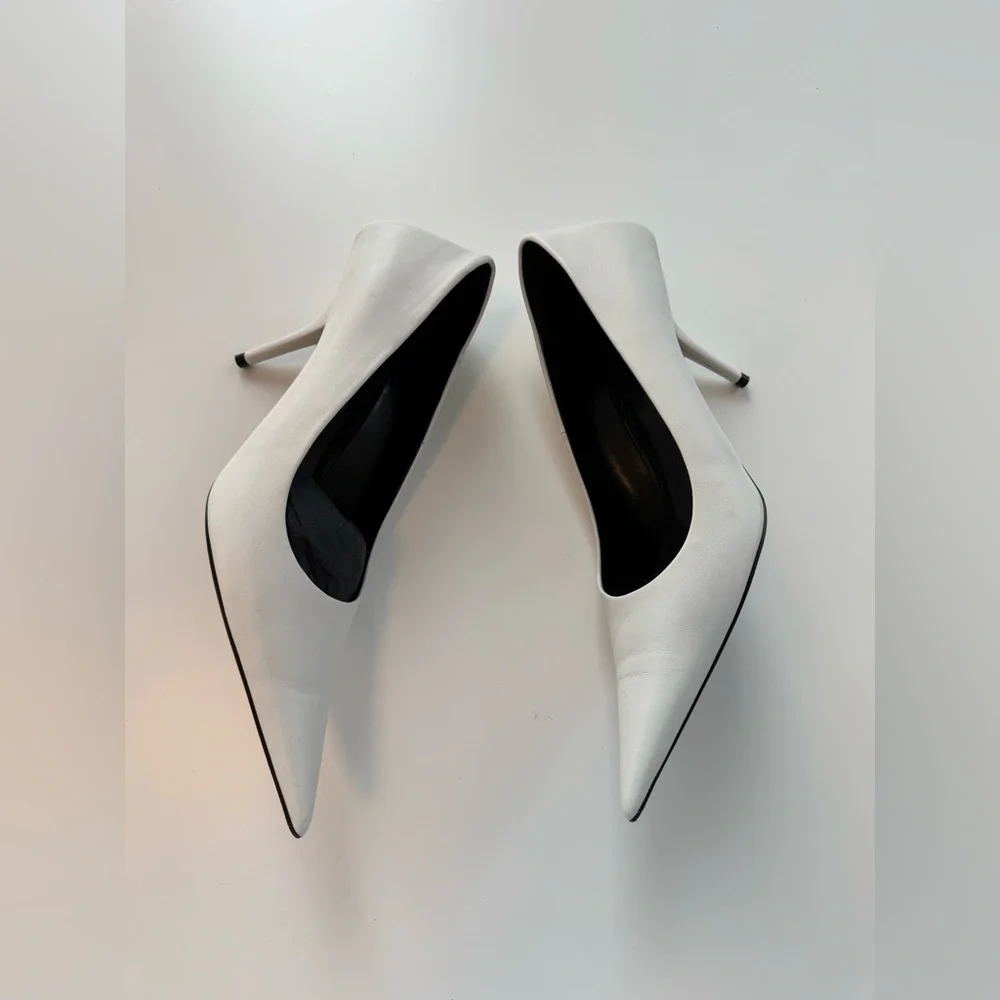 Balenciaga white knife pumps 39